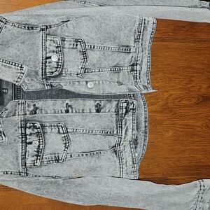 Fashion Nova Gray Jean Jacket Vintage Acid Wash